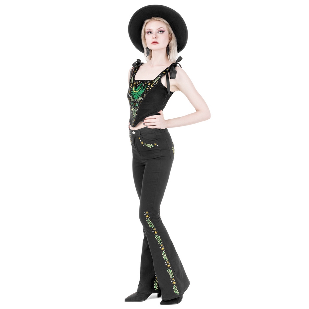 Restyle - Herbal Bell bottom broek - Zwart